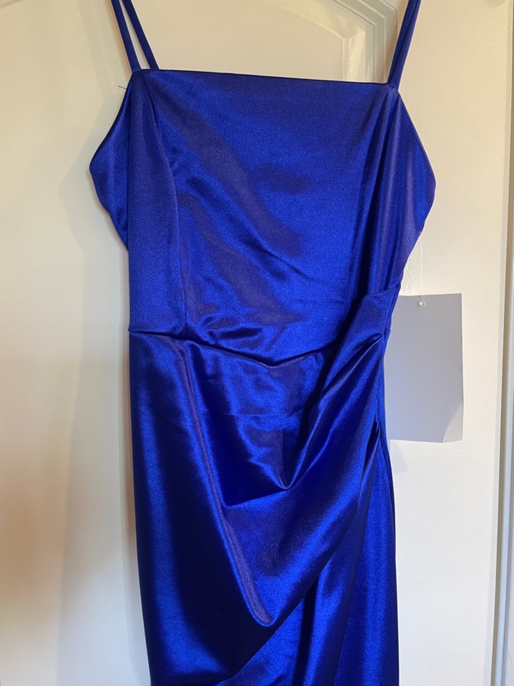 NWT Honey and Rosie Cobalt Blue Satin Slip Dress with Spaghetti straps